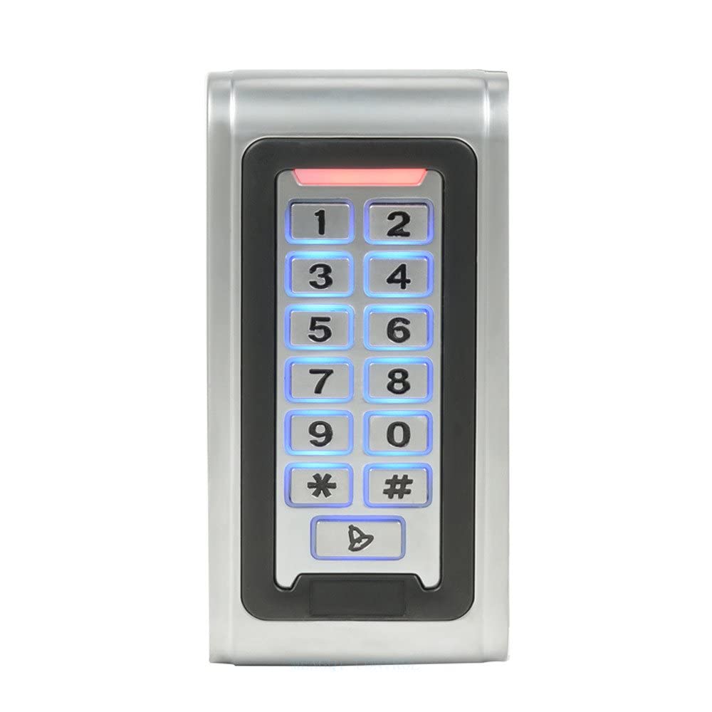 MENGQI-CONTROL Waterproof Metal RFID+PIN Code Door Security Access Control System Kits with Push Bar Strike Lock,110V-240V Power Supply Unit,Exit Button,RFID Cards/Key Fobs
