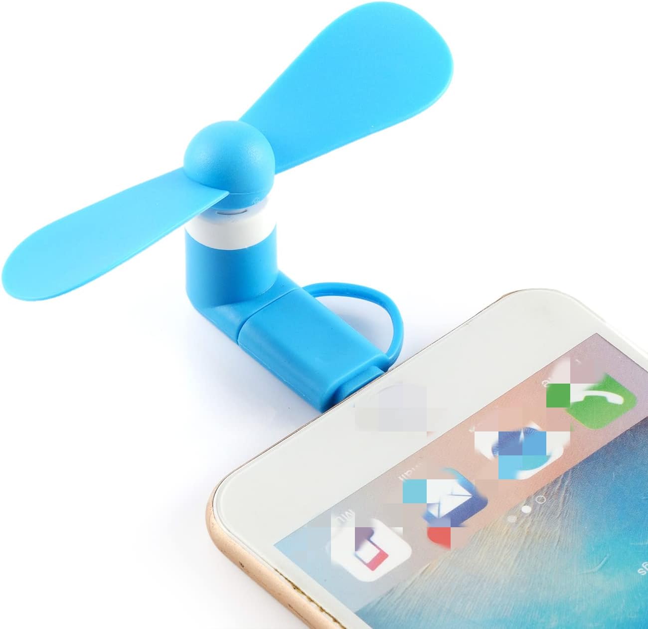 DNTESR 2-in-1 Summer (6-Pack) Mini Cell Phone Fan Fan Compatible for iPhone, iPad, Android Smartphone,Tablet - Colorful