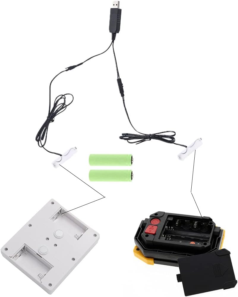 Cherjoury Eliminator,2In1 1-4 Pieces1.5V 3V Battery Aa Battery -Eliminator USB Power Supply Replace Aa Batteries