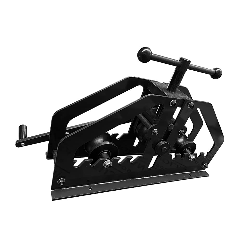 Manual Metal Tube Bender Machine, 1-1/4" to 2" Round Roller Stretcher Shrinker Bench Bending Set GDAE10 Heavy Duty Pipe Bender Tubing Notcher Durable Working Tools TR-60 for Flats, C Channel, Square