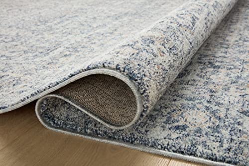 Loloi Angela Rose Blake Collection BLA-03 Denim/Taupe 2'-0" x 3'-0", .25" Pile Height, Fringe, Accent Rug