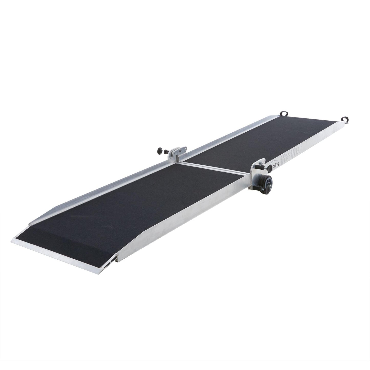 12' Portable Wheelchair Ramp, 800 lb Cap, for Home Straps, Silver Spring