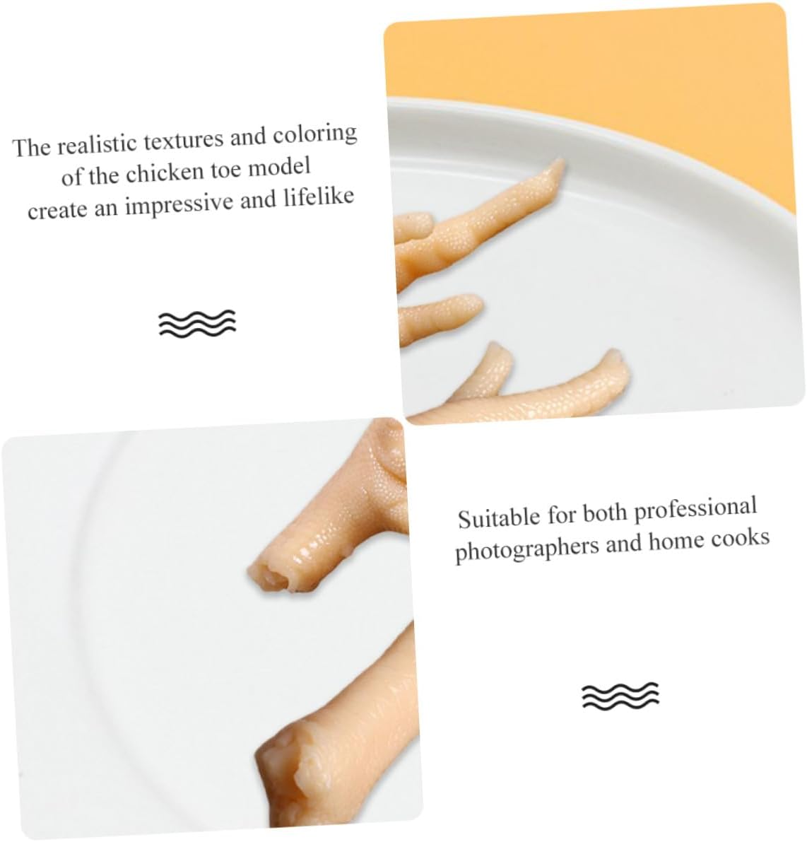 2 5.83X1.89X1.18 Inch SHOWERORO Chicken Feet Model Pcs Realistic Faux Chicken Toe Simulated Food Prop for Kitchen Decor