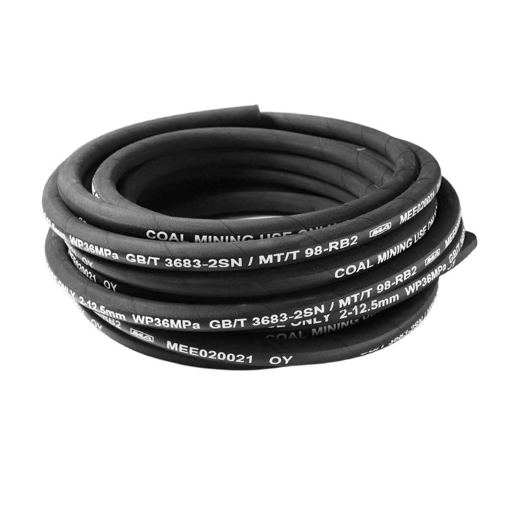 FUZIDDN 50Ft 1/2 Inch Hydraulic Hose & Fittings Kit, 20PCS JIC 37° & NPTF Fittings, 5800 PSI High Pressure Hydraulic Hose, Replacement for Excavator, Tractor, Loader Hydraulic System Repair