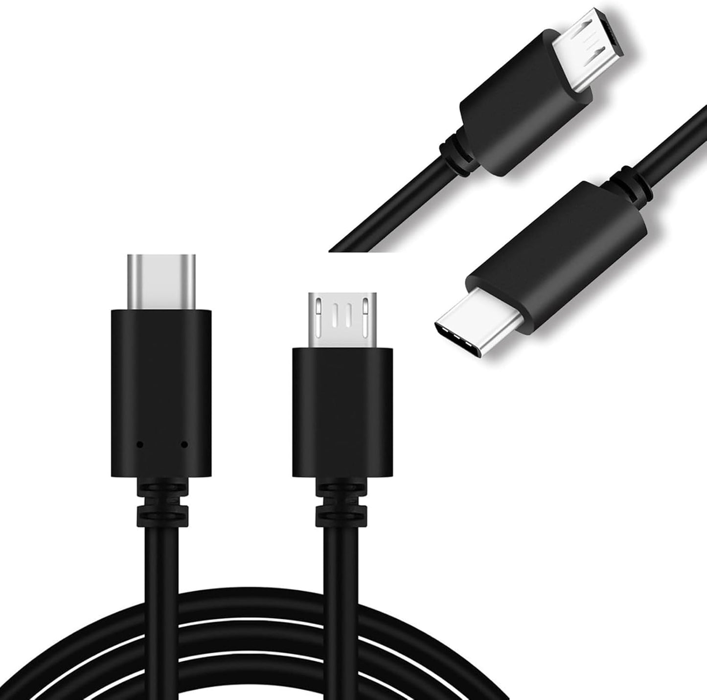 LQMBABY 2 3.3FT USB C to Micro USB Cable, Pcs USBC to Micro USB Cable - Charging Cord & Data Sync, Compatible with Wall