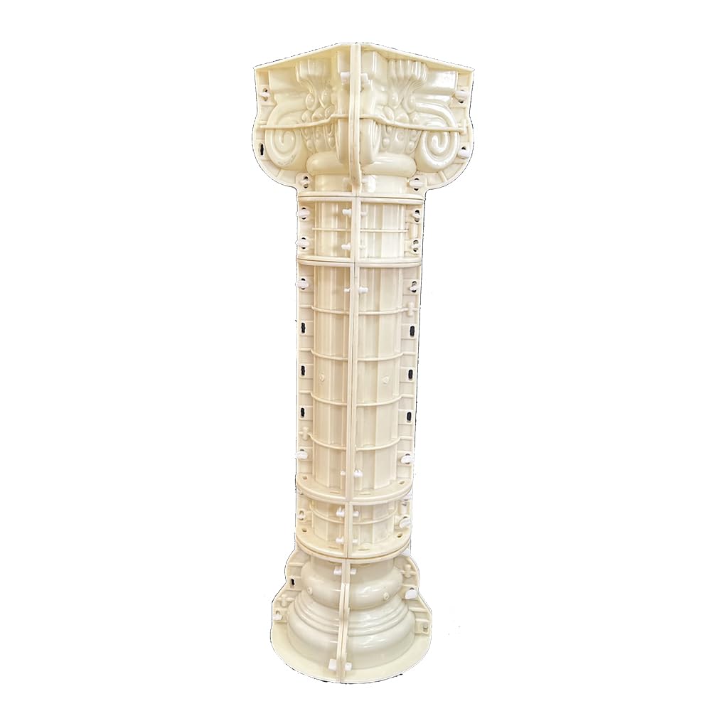 HaiAng Mould Roman Column Mold Cement Round Column European Villa gate Plastic Building Template Smooth Round Column Mold 15 Diameter Height 100cm/39.37in, White, HA001a