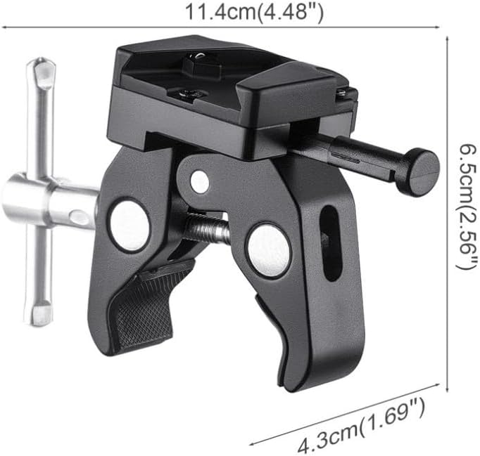 LSYRIA V Mount Battery Clamp Mount, V Mount Tripod Battery Plate with Crab-Shaped Quick Release Clamp Compatible