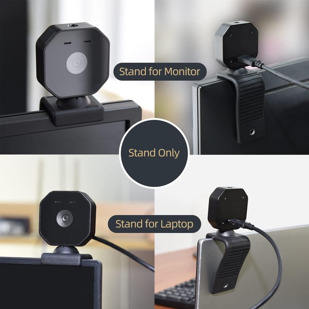 MOKOSE 360 1/4" Webcam Stand, Stands Bent Degrees for Mounting on a Monitor or Laptop Mount with Thread