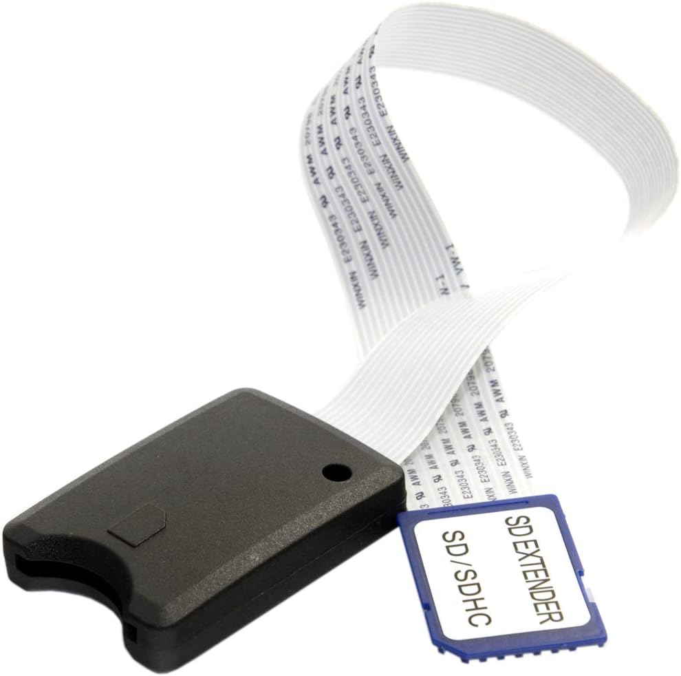 JSER 25cm Standard SD SDHC Male to SD Female Extension Memory Card Kit Soft Flat FPC Cable Extender Compatible for GPS