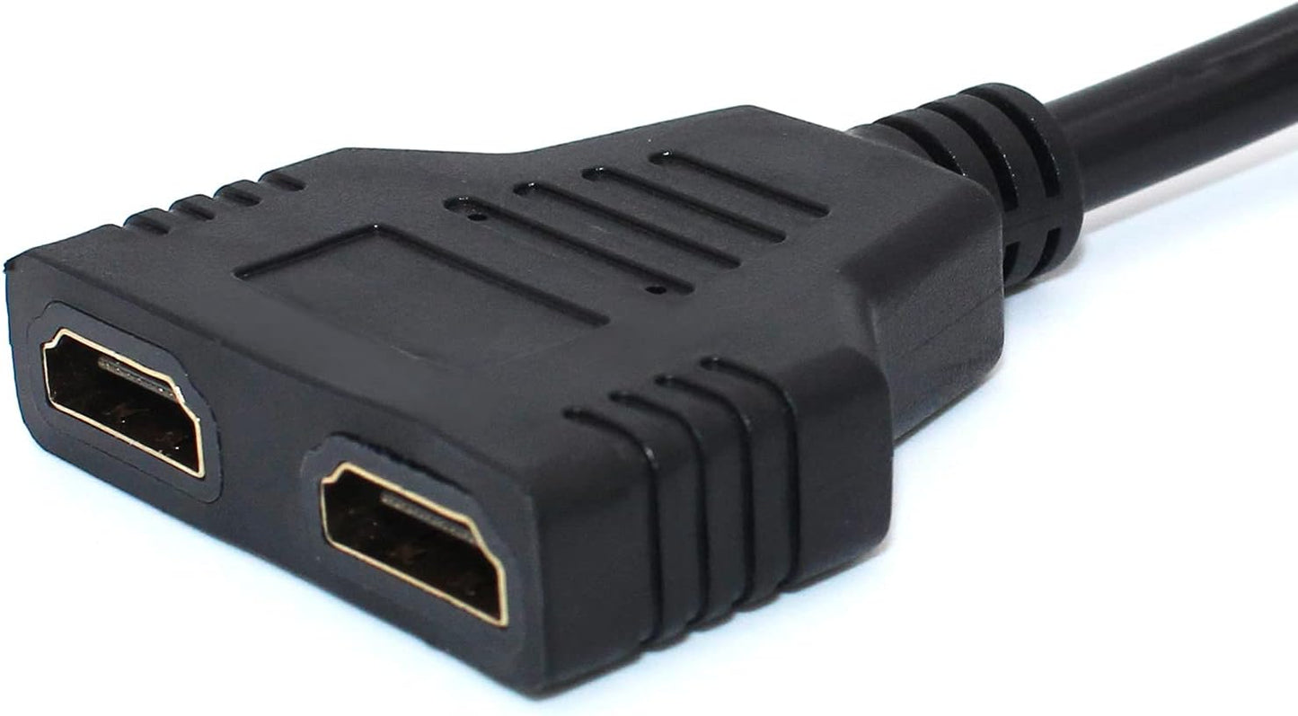 BATU 1 2 1 2 HDMI Splitter Adapter Cable - Hdmi Splitter in Out Male to Dual Female to Way for HD, LED, LCD, TV