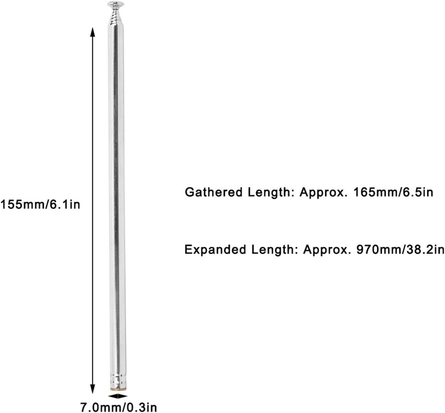 Walfront 7-Channel 2.4 Full Channel Rod for Toy Car Radio, Telescopic for GHz Remote Control