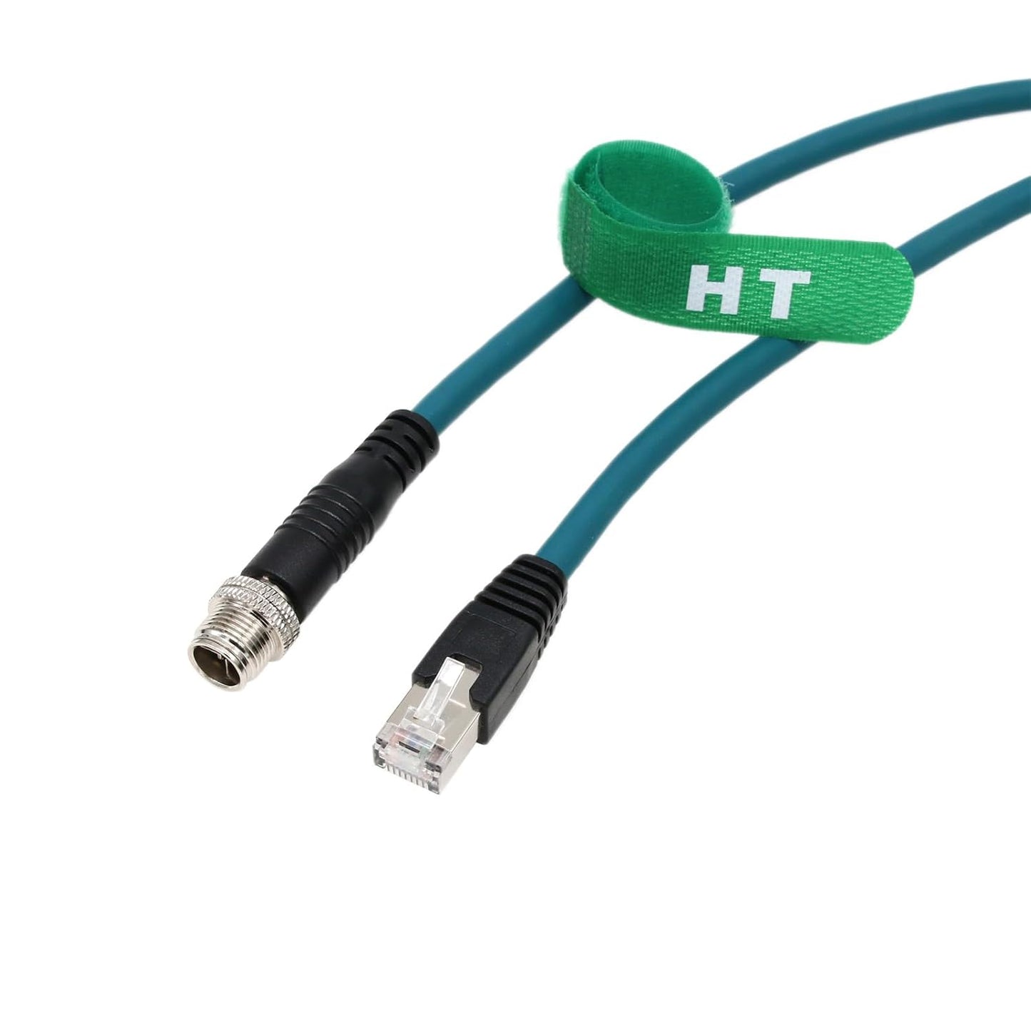 M12 8 RJ45 CAT-7e 1M Ethernet Pin X-Code GigE Cable for Basler Cognex Vision Camera Sensor Barcode Reader PLC Router