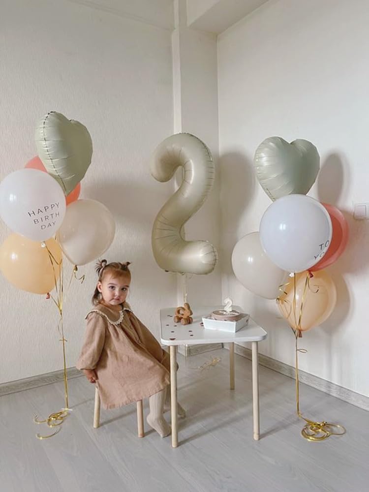 Skiennix 40-Inch Cream White Number Balloons - Perfect for 2nd, 12th, 21st Birthday Celebrations & Weddings