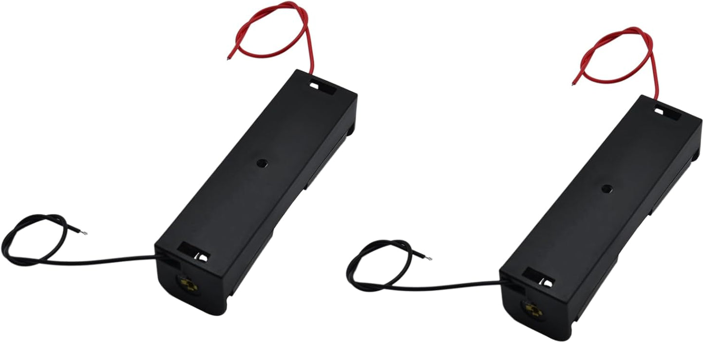 LBTODH 2PCS 18650 18650 3.7V Battery Holder with Lead Wire Bundle Battery Holder DIY Battery Storage Boxes Black