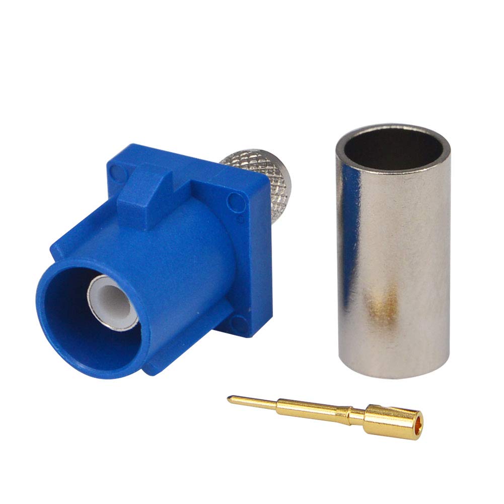 RG58 LMR195 5PCS Fakra C RF Coax Connector Crimp Jack Female for Blue GPS telematics or Navigation for Cable