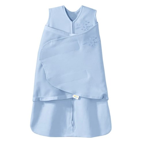 HALO 100% Cotton Sleepsack Swaddle - 3-Way Adjustable Wearable Blanket, Baby Blue, Newborn (0-3 Months)