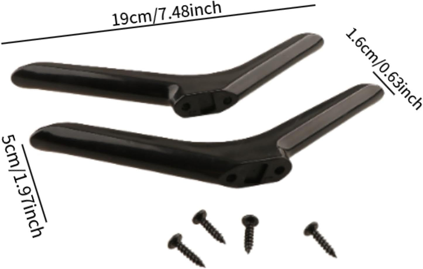 Moyeetings 2 19cmx5cmx1.6cm Pieces TV Stand Base Table Top Pedestal Feet Replacement Stand Mount Universal Holder
