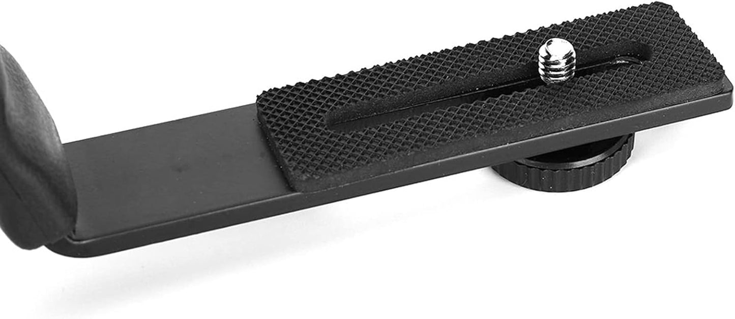 Camera L Bracket, Lightweight Dual Hot Shoe Mount L Bracket for DSLR Mirrorless, with Comfortable Handle