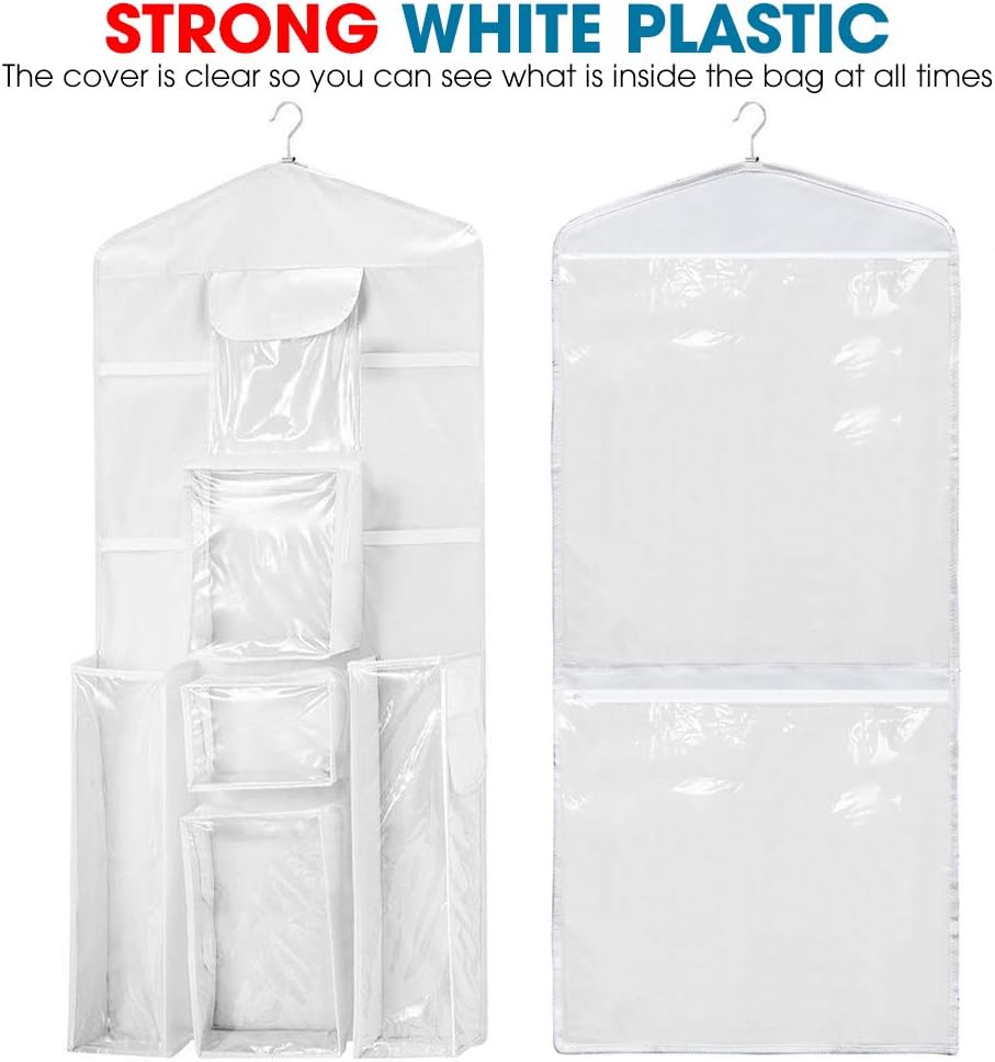 ProPik Wrapping Paper Storage Organizer - Double-Sided Design with Multiple Pockets | Fits 40-Inch Rolls (White)