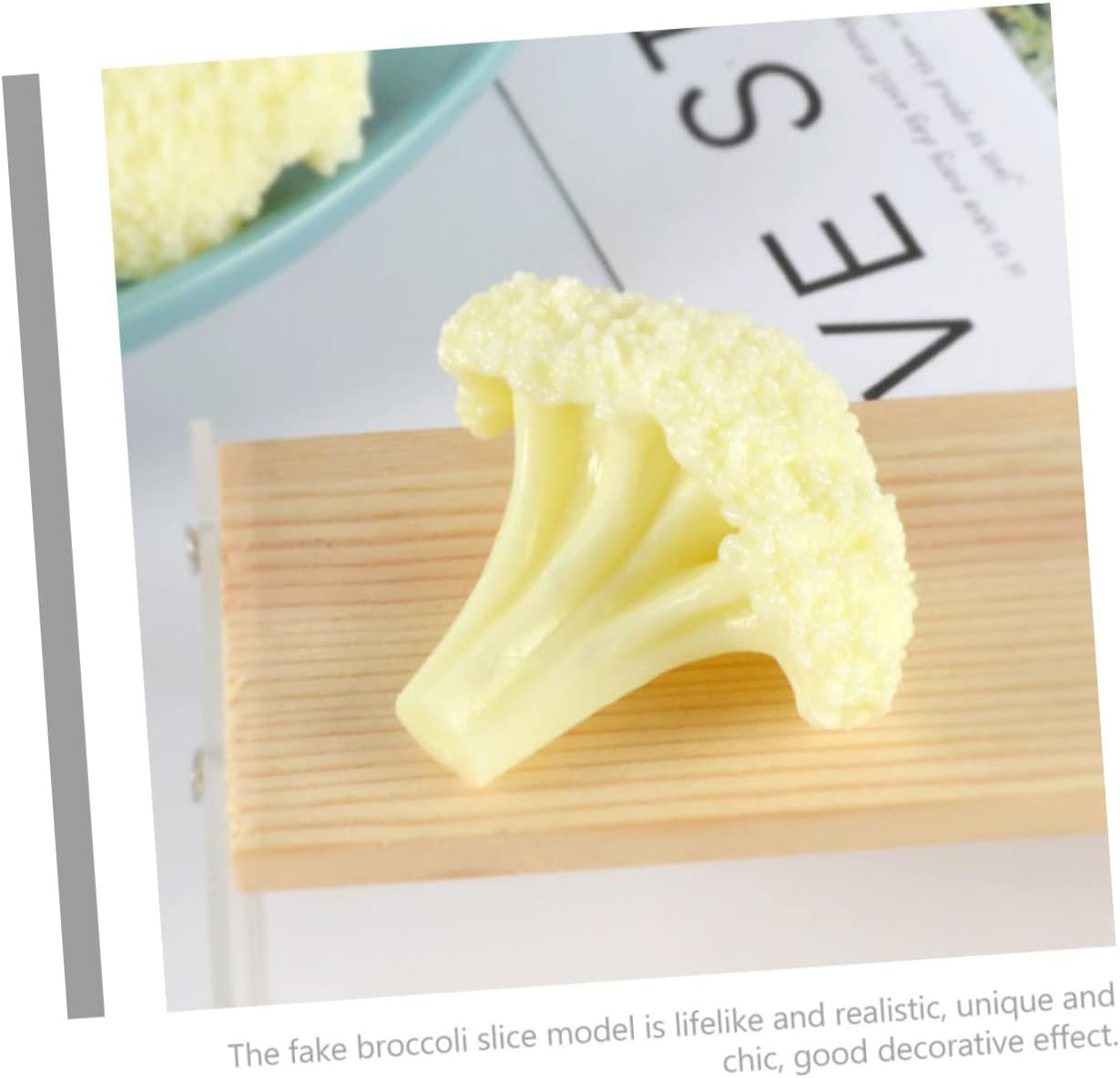 Lifelike Broccoli Slice Model - Realistic Fake Food Display