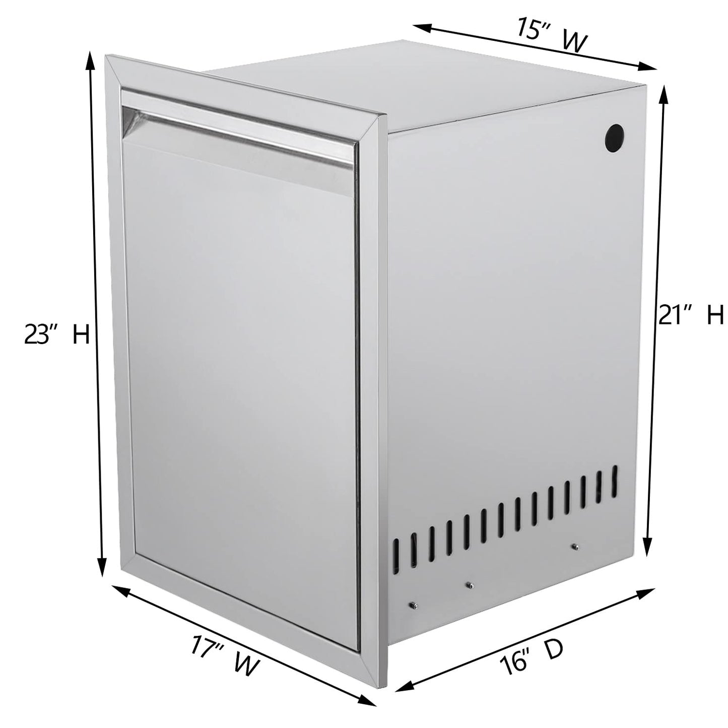 Atatod Propane Drawer Stainless Steel Pull-Out Trash/Propane Tank Drawer Storage for Propane Tank or Trash Bin Adds Convenient Storage in Any Outdoor Kitchen
