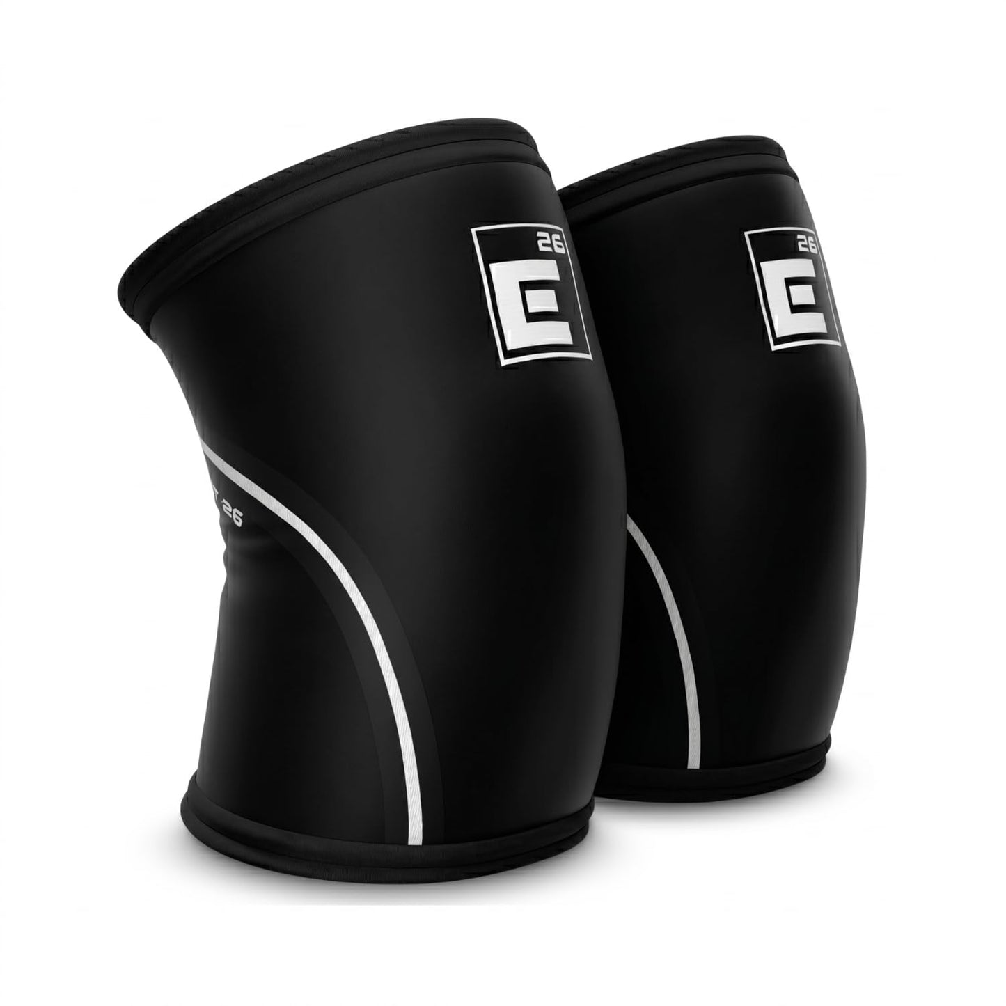 Element 26 Knee Sleeves for Weightlifting - 6mm Neoprene Compression Support for Squats, Deadlifts, Cross Training, Powerlifting - Pair of Knee Braces for Men & Women with Gym Bag - L, Black