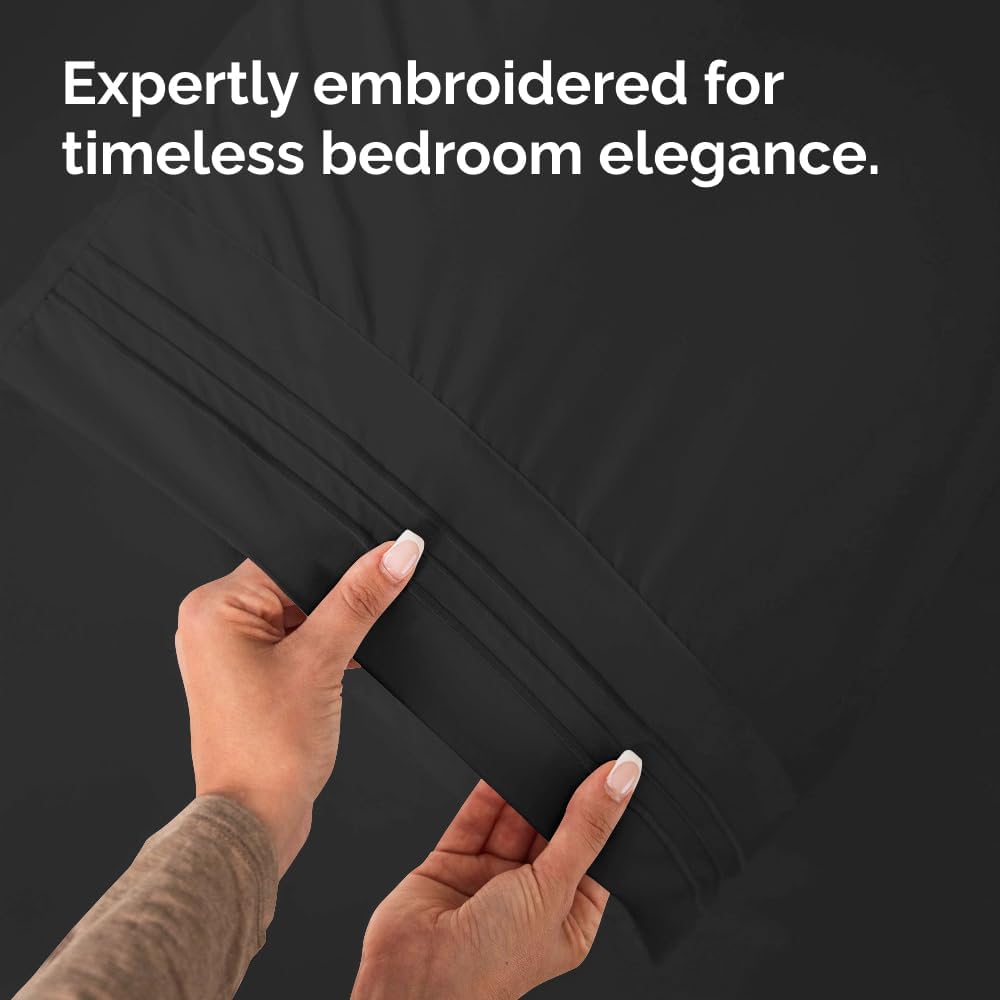 Queen Pillow Cases by [Brand Name] - Ultra Soft Hotel Quality Covers | Wrinkle-Free & Fade Resistant - 4 Piece Set in Black