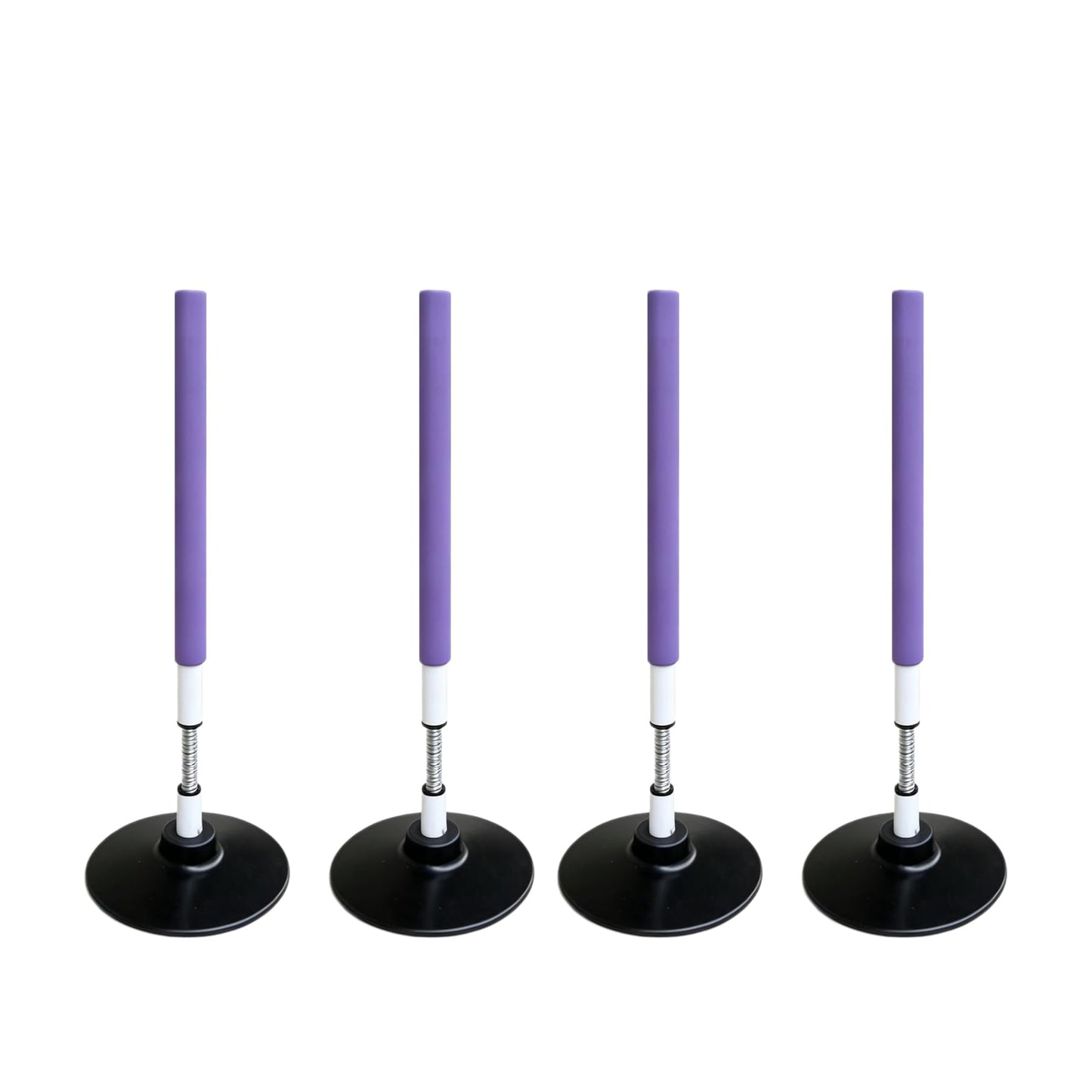 TNZMART Soccer Agility Poles Training Equipment Foam Padded Spring Loaded for Basketball Football Practice Drill Speed and Sports Gear (Purple 4, 1.9 FT)