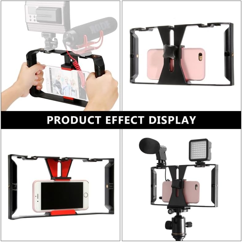 ARTIBETTER Filmmaking 9.84X5.11X1.57In Mobile Phone Video Rig Handheld Camera Holder with Cold Shoe Mounts