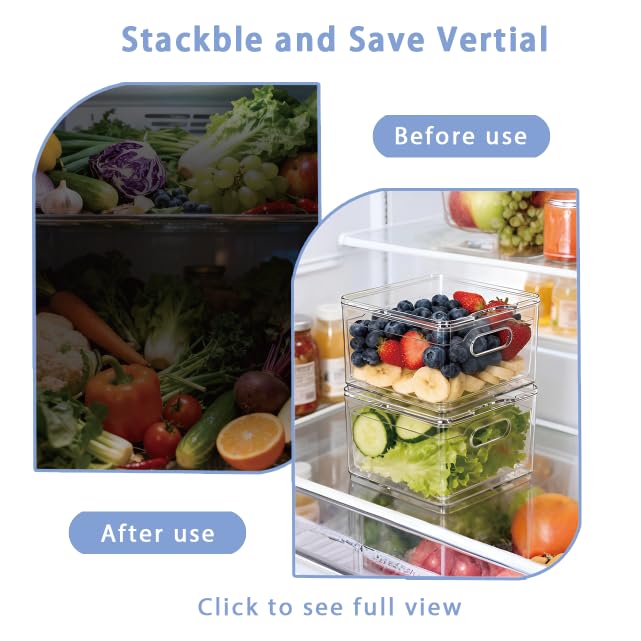 Tayuoo Transparent PET Fruit Draining and Washing colander food storage boxes plastic cookie containers refrigerator organizers (2, Square)