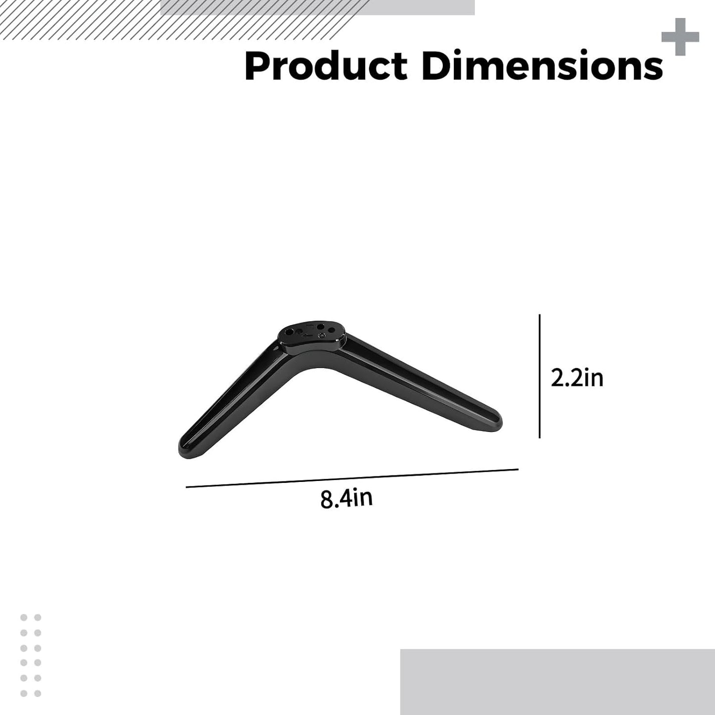 Vestamore 2 Pcs Tv Stand Legs Replacement for Tvs Compatible with Roku Tv, Universal Base with Screws, Abs, Space