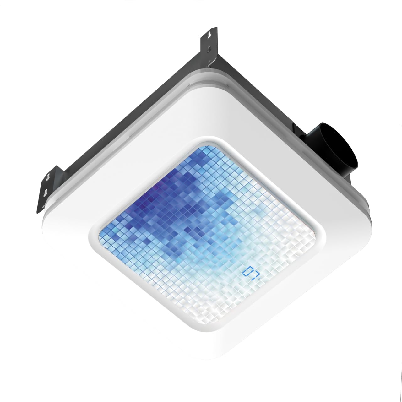 Hawkrown Bathroom Exhaust Fan with Light Humidity Sensor, Bathroom Fan with Odor & Humidity Sensor, 230 CFM 1.0 Sone Venlitation Fan with 3CCT LED Light 7 LED Color, Remote Control Easy Install