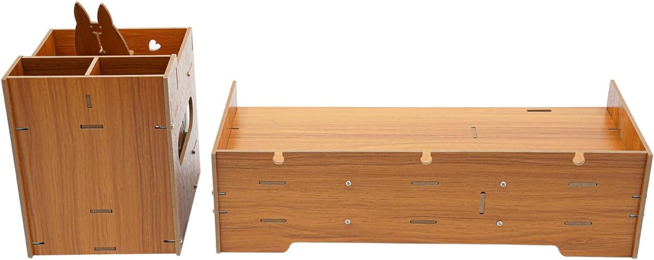 QUSKLISU (07) Computer Monitor Stand, Computer Rack with Drawers, Two top Platforms Desk Organizer Monitor Stand