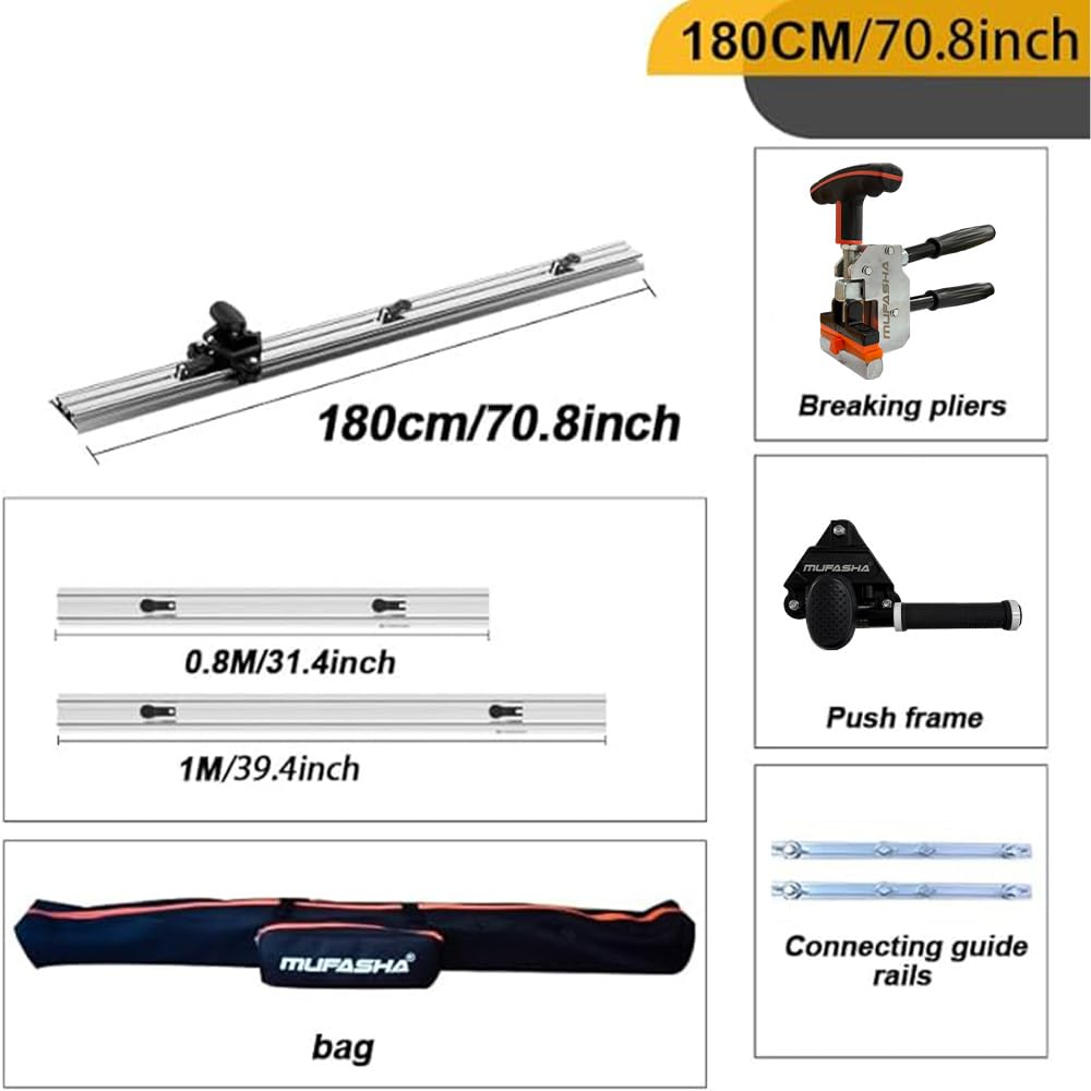 70 Inch Large Manual Tile Cutter with Aluminum Alloy Rails Porcelain Ceramic Tile Cutter With Case Cutting Length Up To 62.8 Inches