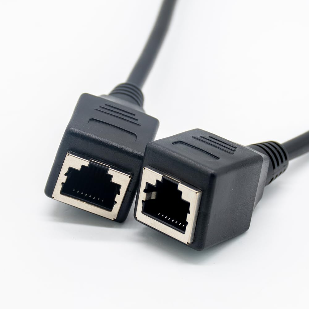 RJ45 60CM Elecbee Ethernet LAN Cable Female to Female Network Extension Cord Double Connector, Compatible