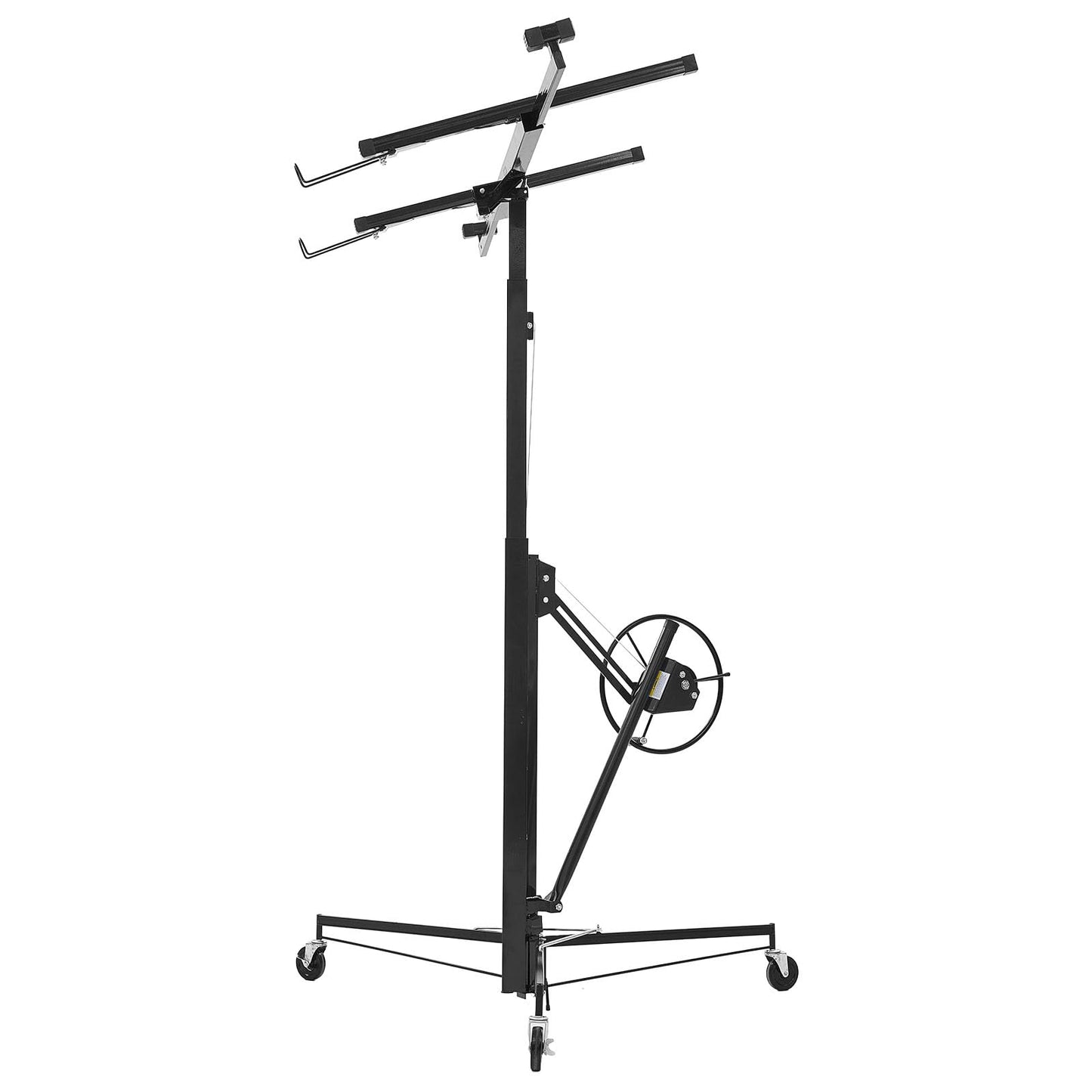 VEVOR 11ft Drywall Lift, Heavy-Duty 150 lbs Sheetrock Hoist with Adjustable Telescoping Arm, Lockable Wheels, Drywall Lifter Panel Jack Hoist Tools Ideal for Ceiling & Wall Installation (Black)