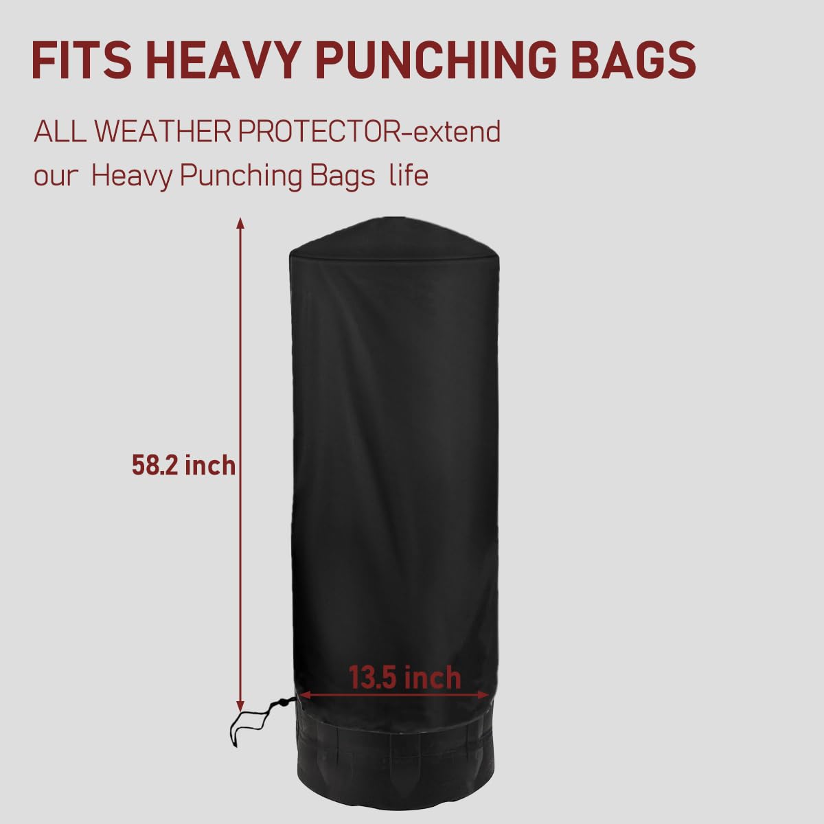 Freestanding Punching Bag Cover Outdoor Waterproof Protective Cover for Boxing Bag (13.5D x 58.2H)