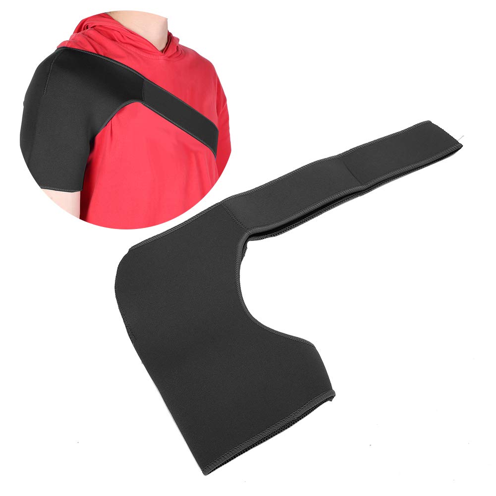Dioche Sport Bandage, Recovery Shoulder Brace for Men, Adjustable Shoulder Pad Strain Protective Gear Right Shoulder Protector (Black)