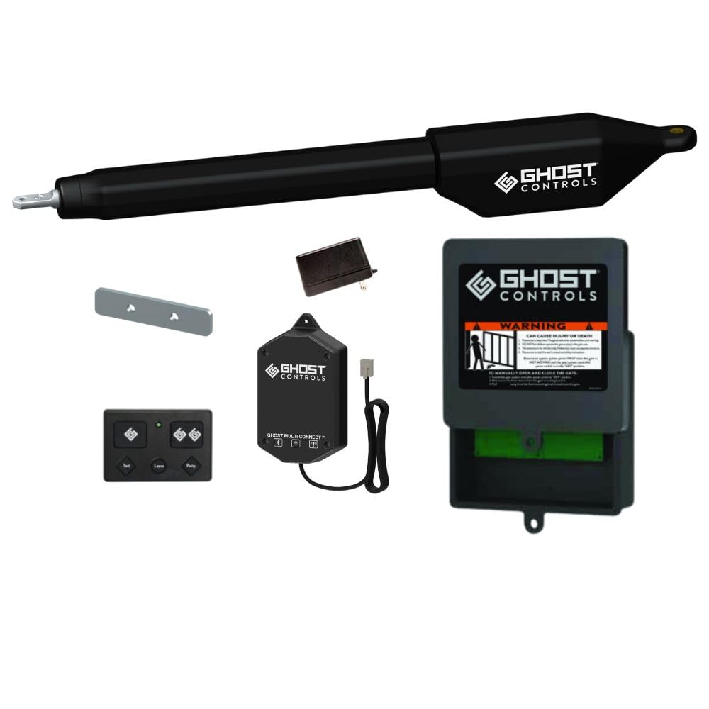 Ghost Controls Manor Series Single Automatic Gate Opener Smart Bundle with MultiConnect
