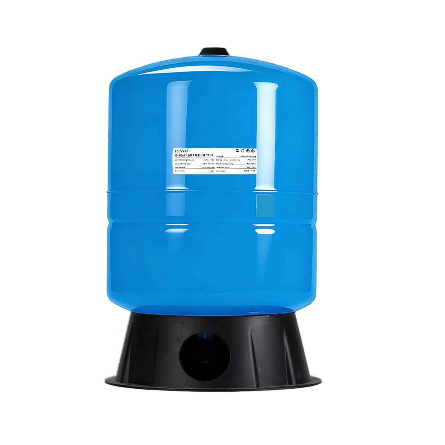 Water Pressure Tank For Well Systems, Vertical Pressurized Tank/Bladder Tank with Diaphragm & Drinking Liner, for Home Domestic Water Supply (14GAL)