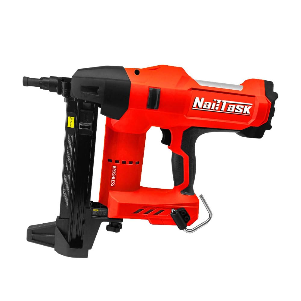 NailTask Cordless Electric Concrete Nail Gun 20V Power Pin Nailer Kit Fastener Machine Nailer Brushless Motor Tools (Without Battery) for Fastening Sheet Iron to Concrete Brick Wall Plumbing Work