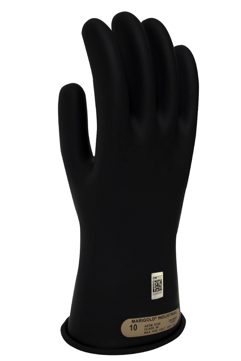 Enespro Class 00 Electrical Gloves 500V AC / 750V DC Black Insulated Rubber Gloves, 11” Electrical Safety Gloves for Linemen, and Utility Workers, Size 8
