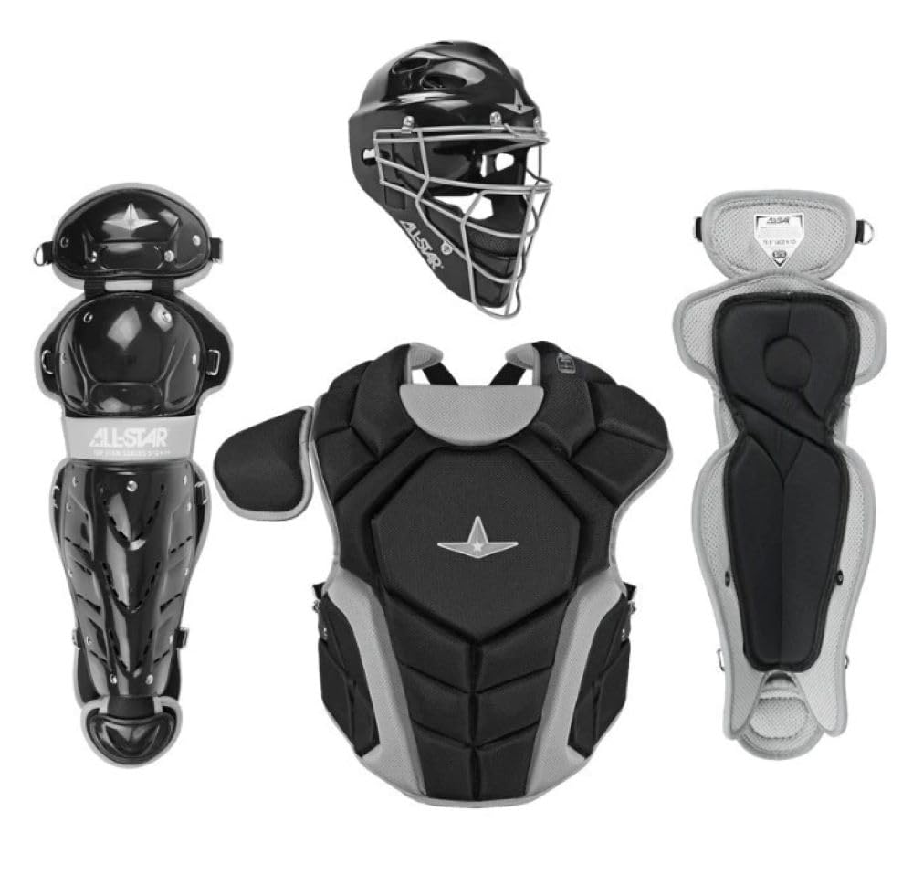 All-Star Top Star Series Baseball Catching Equipment Kit, Meets NOCSAE Standard - Ages 12 to 16, Black