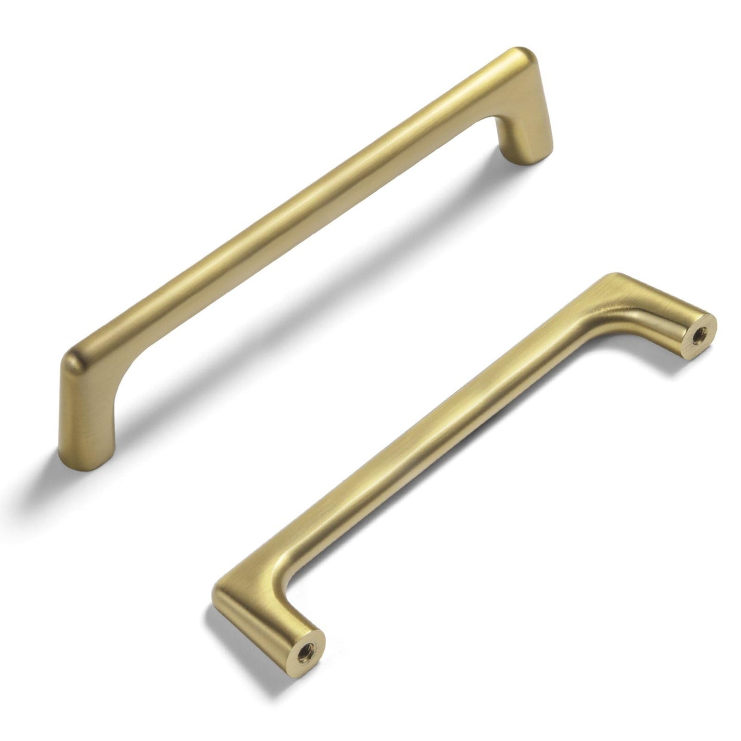 Goo-Ki Brushed Gold Cabinet Pulls with 5'' Hole Centers, Modern Style Zinc Alloy Cabinet Handles for Dresser,Wardrobe,Cupboard- 6 Pack