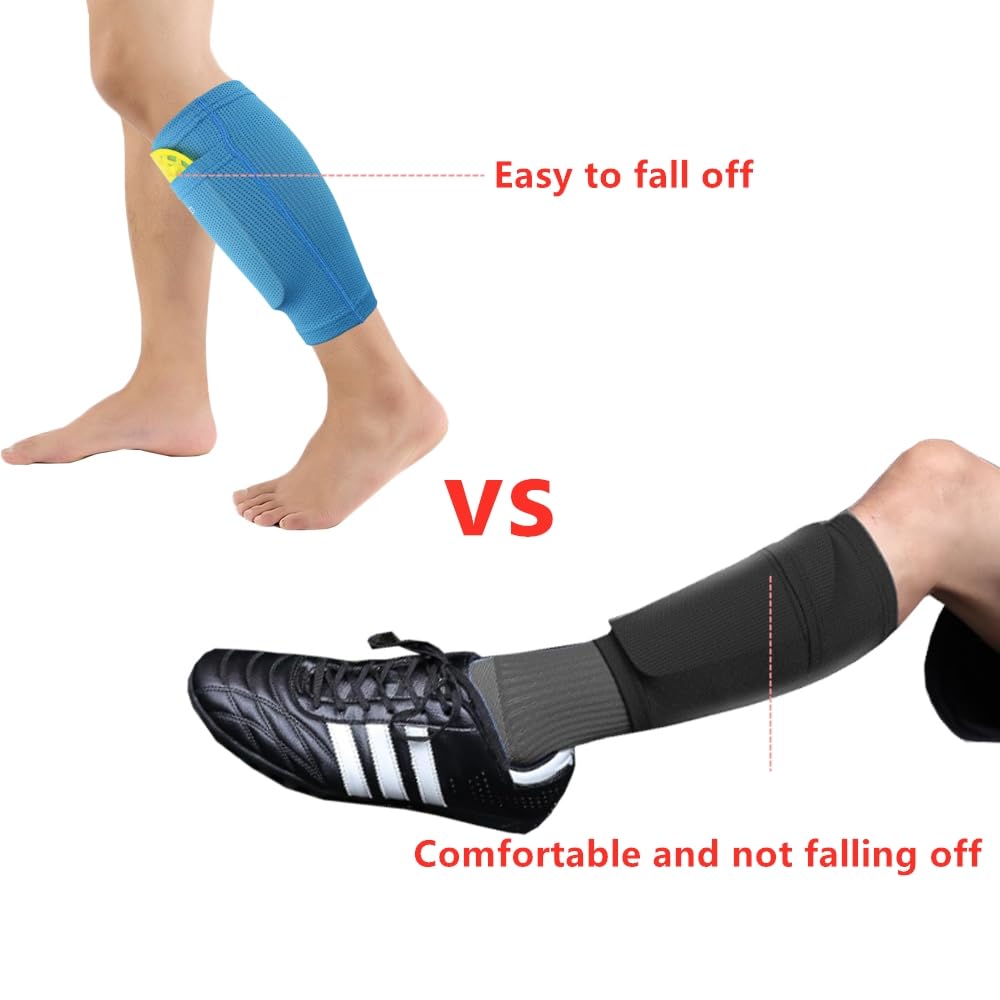 Soccer Shin Guards Sleeves for Kids Youth - Sleeves for 3-15 Years Old Boys and Girls for Football Games, Sleeves with Optimized Insert Pocket for Soccer, Football(S, 2 Pair)