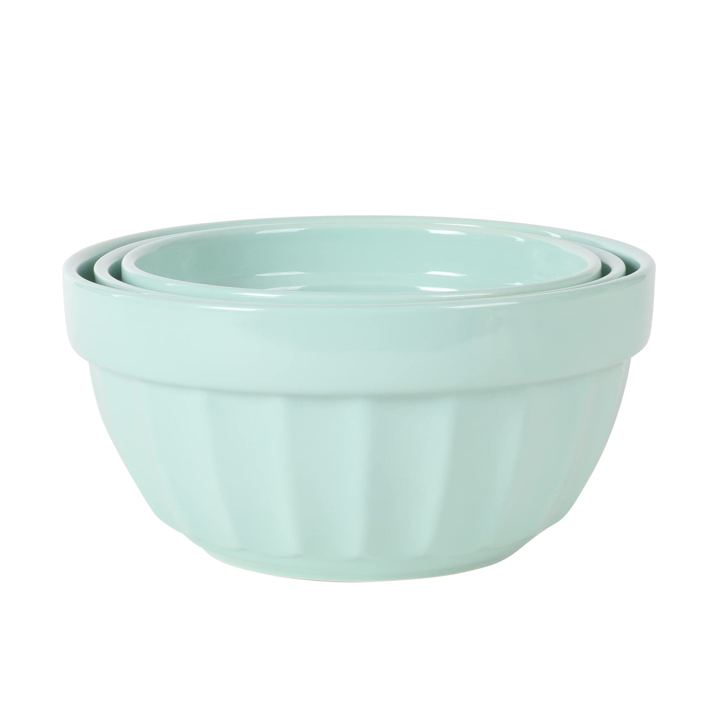 Martha Stewart Broadbrook 3 Piece 4 Qt, 2.8 Qt, 2.1 Qt Stoneware Bowl Set - Martha Blue
