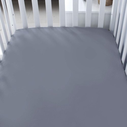 Biloban Crib Sheets - Fitted 2-Pack for Standard Crib Mattresses | Neutral Grey & Navy, 52” x 28”