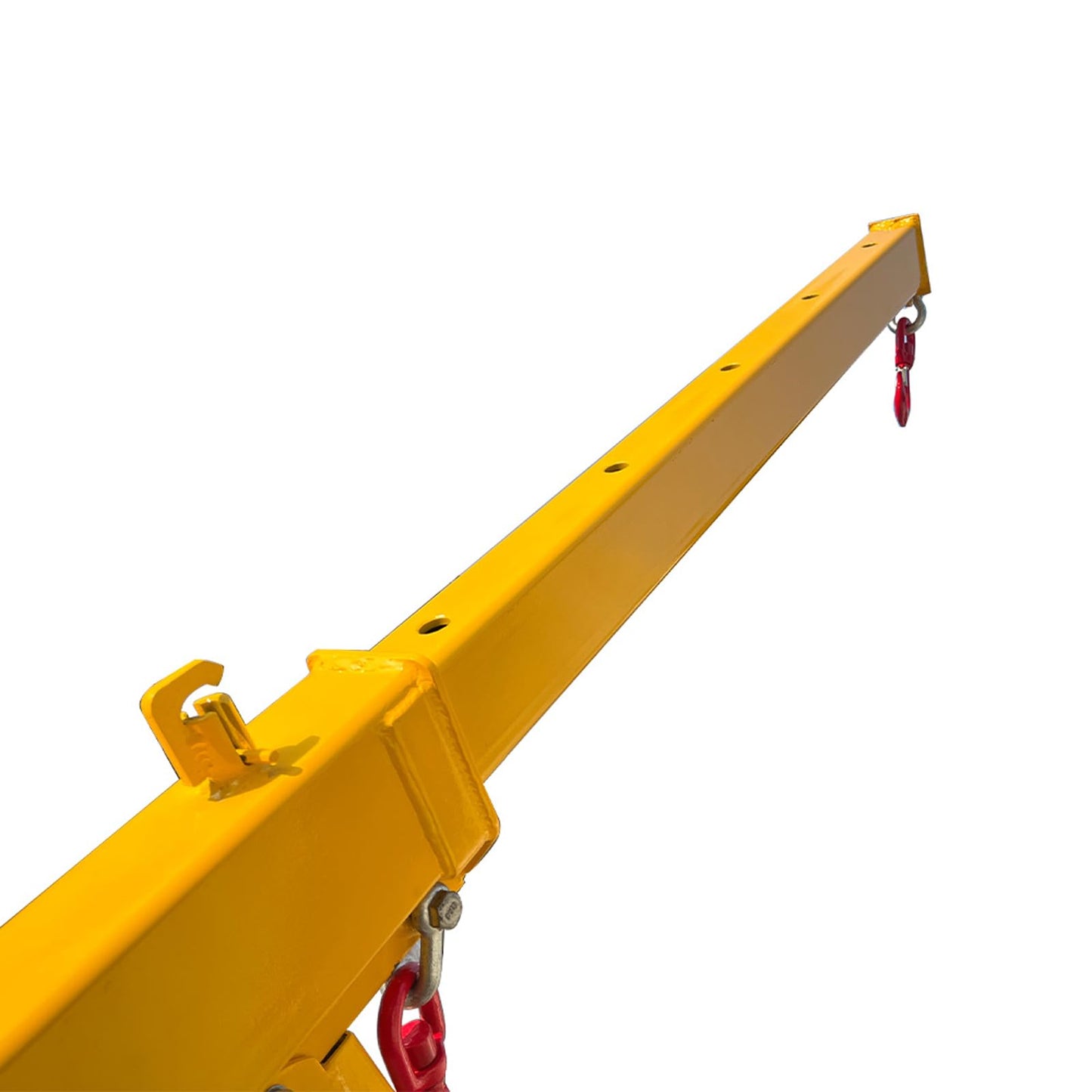 PreAsion 6600LB Capacity Forklift Jib Boom Crane, Adjustable Boom Length 7-12ft Manual Telescoping, Mobile Crane Lifting Hoist with Two Swivel Hooks, Lifting Angle 0-75°, Compatible with Pallet Forks