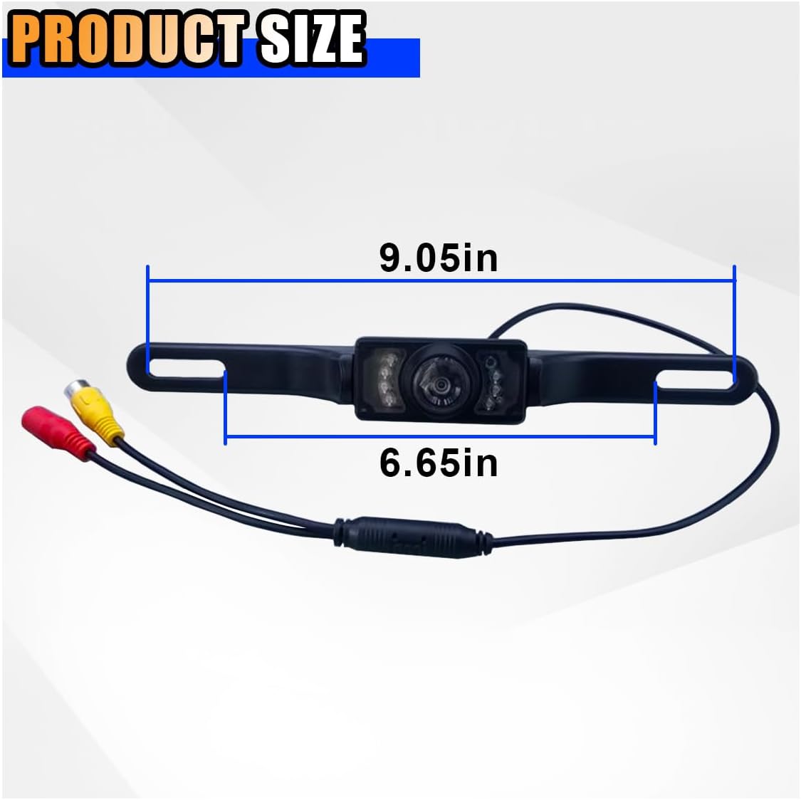 KITUREK 8-Light (LP3-8 Car License Plate Backup Camera, Wide-Angle Night Vision LED Camera, Infrared Vehicle Camera