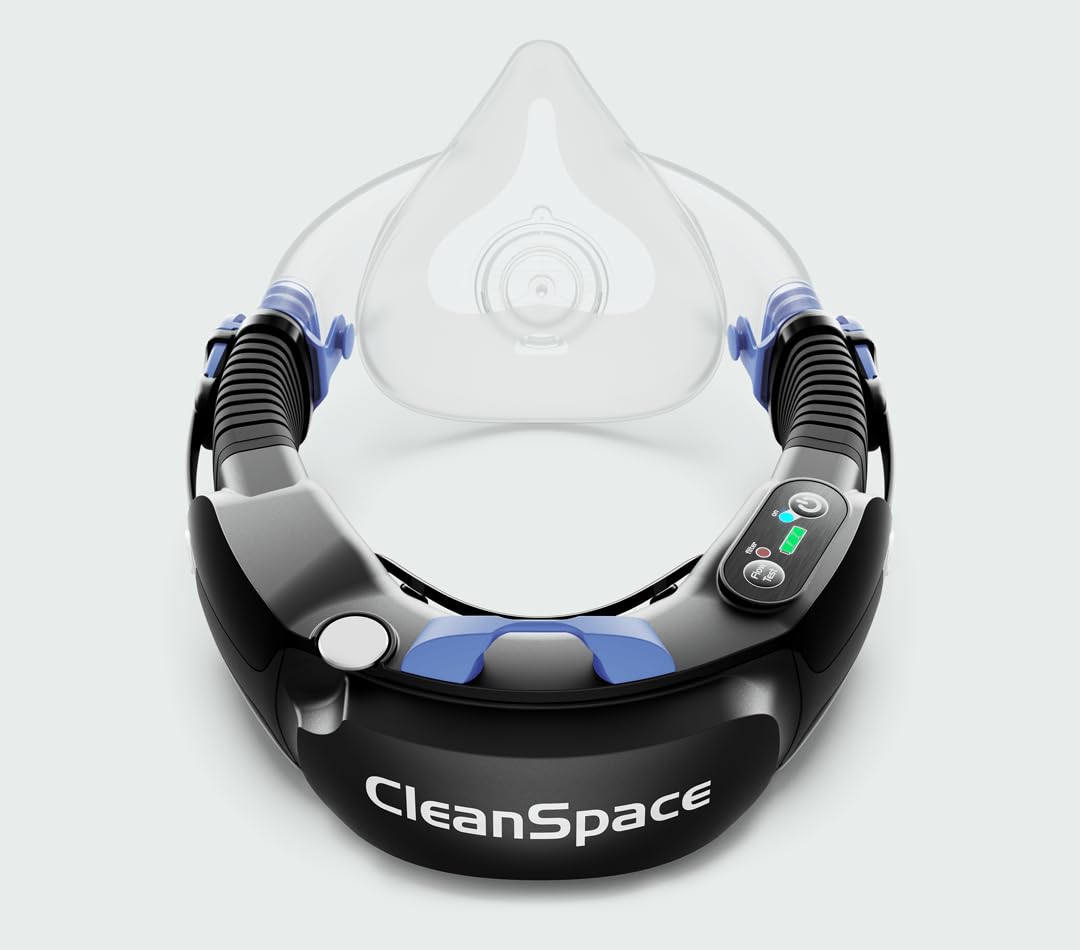 CleanSpace® WORK Kit with Small mask - Lightweight, Ready-To-Use Reusable Powered Respirator Kit. For use where respiratory protection against airborne particulates (dust, mists, fumes) is required